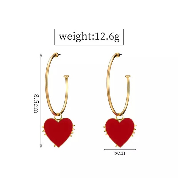 3/$30 ❤️ Heart Hoop Earrings - Picture 3 of 3